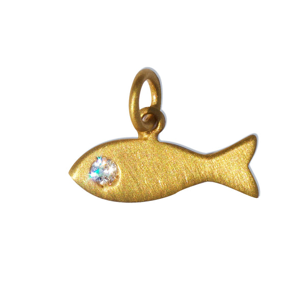 14K Gold Fish Charm