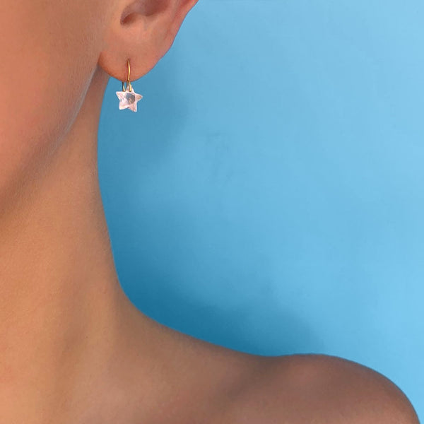 Small Dangling Rose Quartz Wonder Earrings