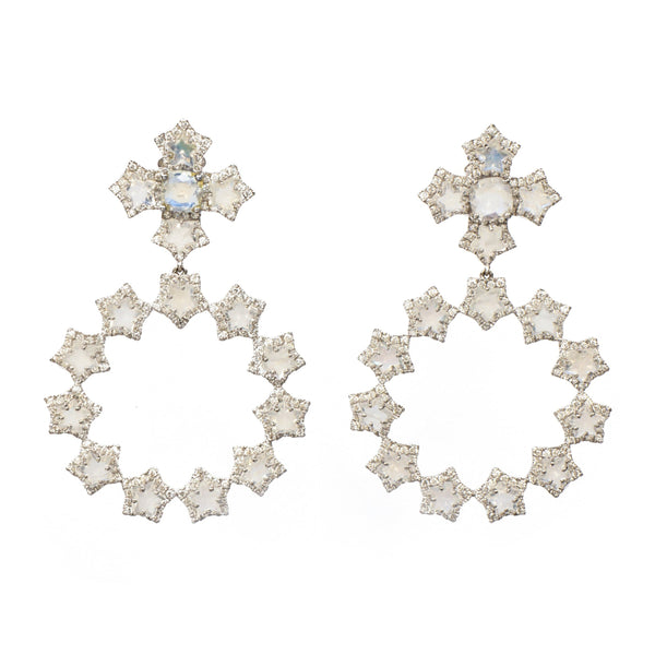White Gold Madonna Earrings