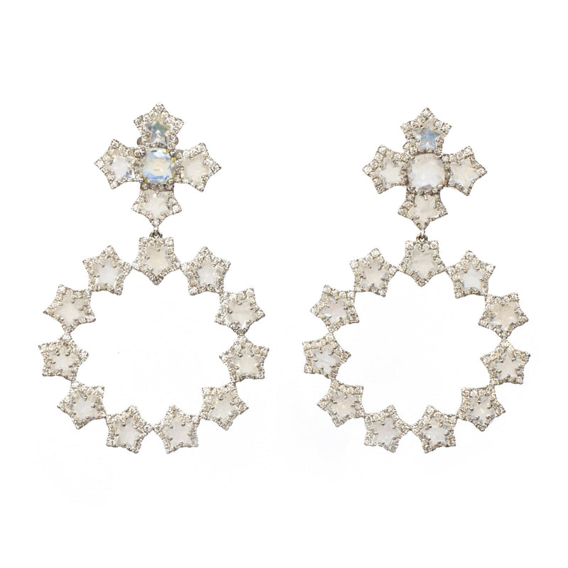 White Gold Madonna Earrings