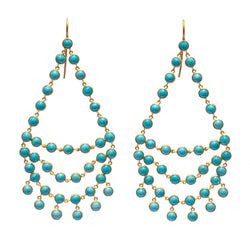 Extra Large Turquoise Dancing Emilie Earrings