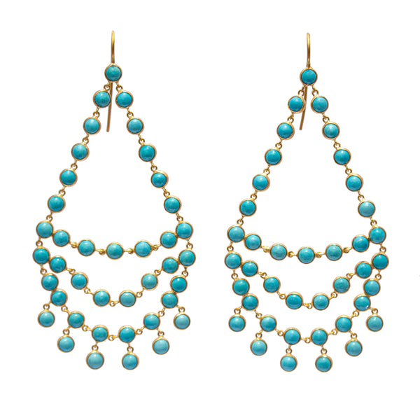 Extra Large Turquoise Dancing Emilie Earrings