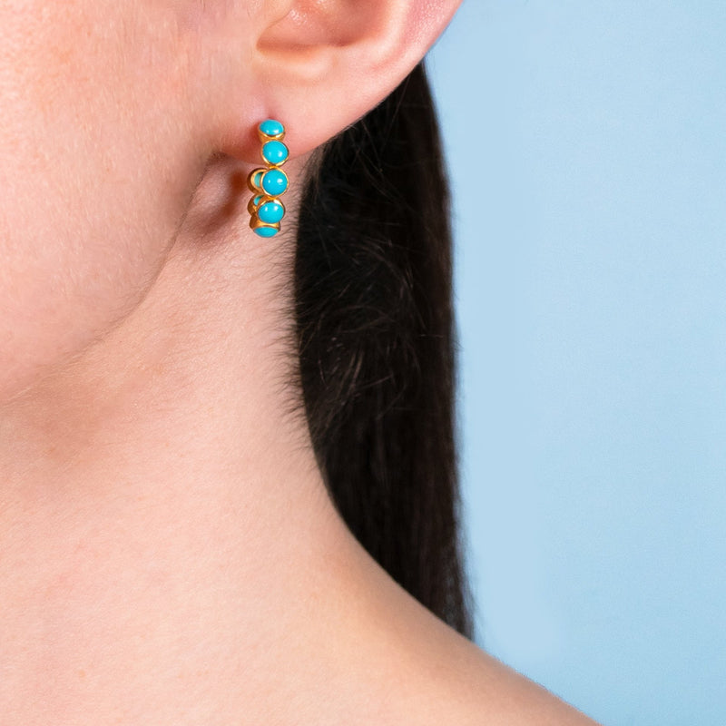 Small Turquoise Bollywood Hoops