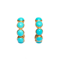 Small Turquoise Bollywood Hoops