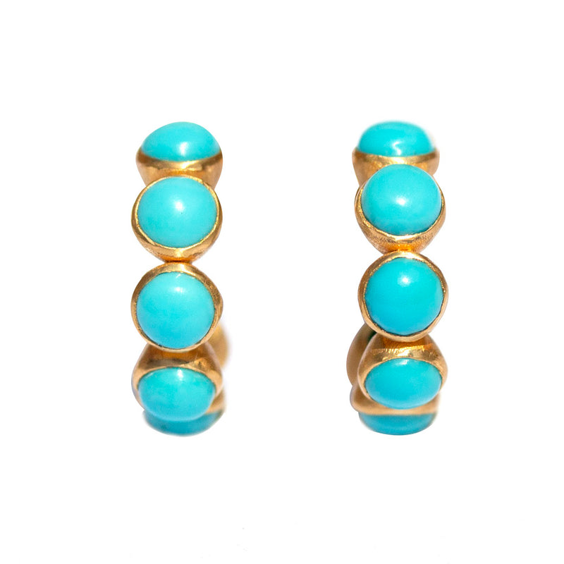 Small Turquoise Bollywood Hoops