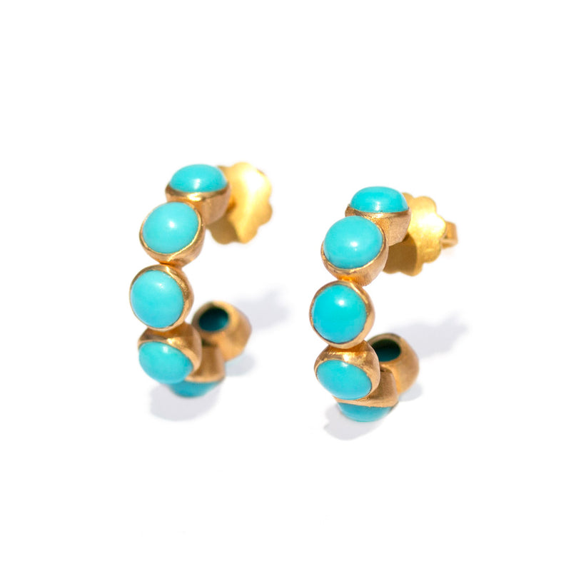 Small Turquoise Bollywood Hoops