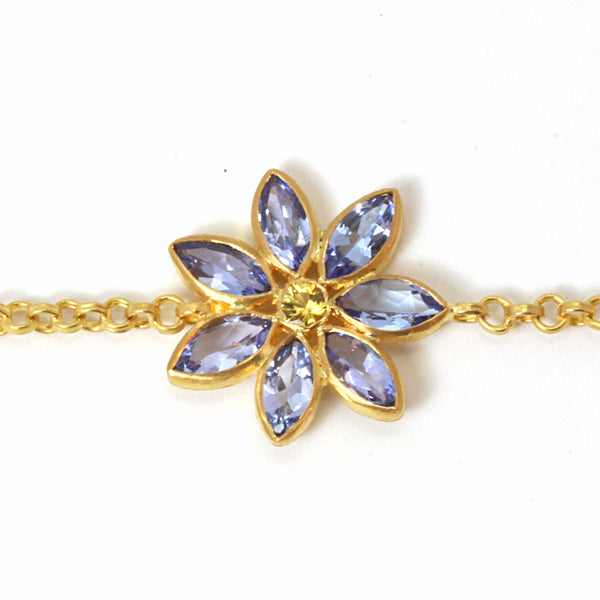 Tanzanite & Yellow Sapphire Small Gabrielle Bracelet