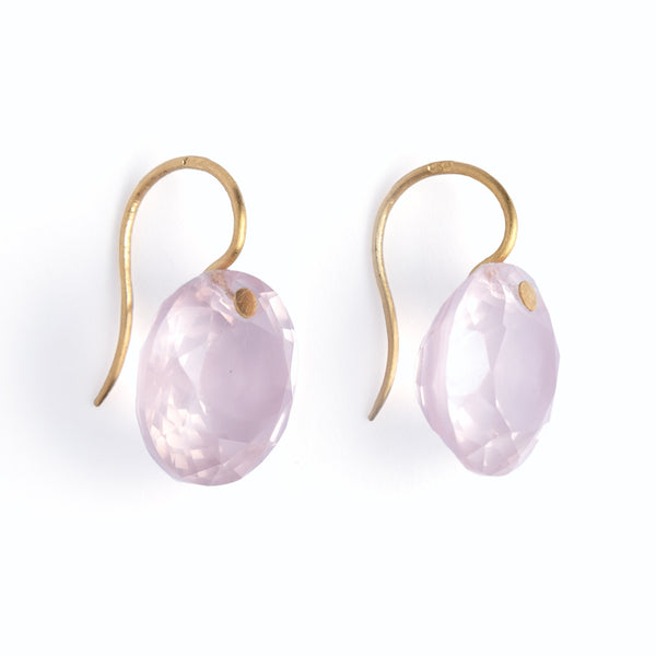 Rose Quartz Brilliant Earrings