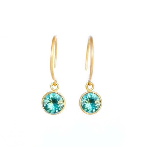 Apatite Dangling Bindi Hook Earrings