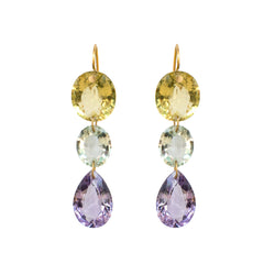 Multi-Colored Gem Drop Earrings