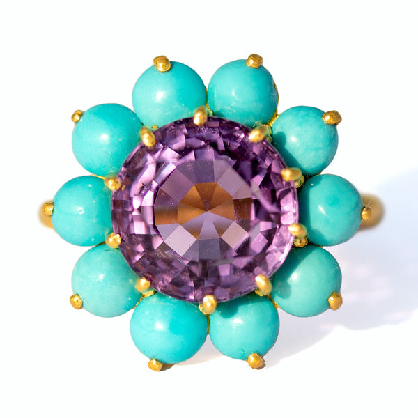 Amethyst & Turquoise Hortensia Ring