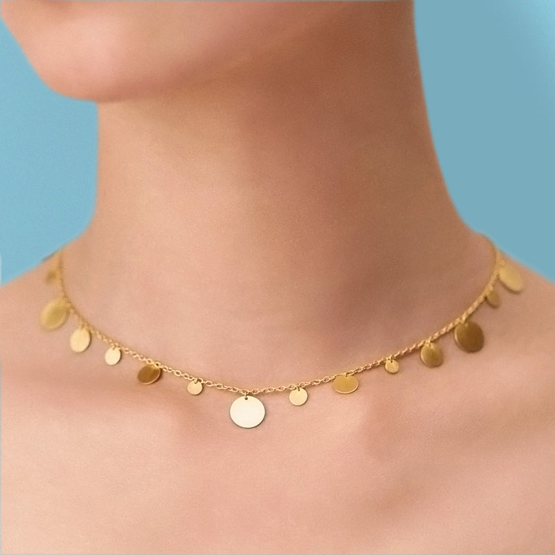 Dangling Irregular Sequin Necklace