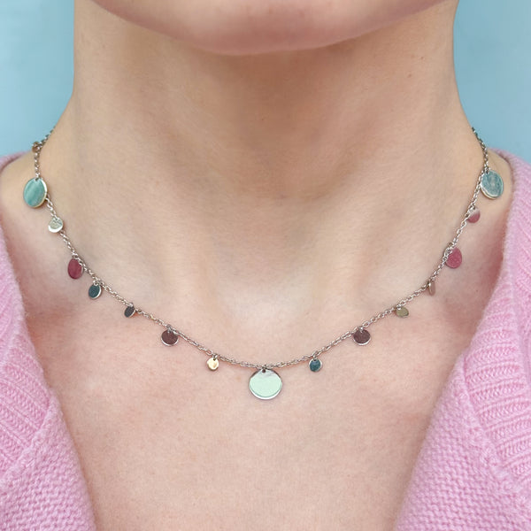 White Gold Irregular Sequin Necklace