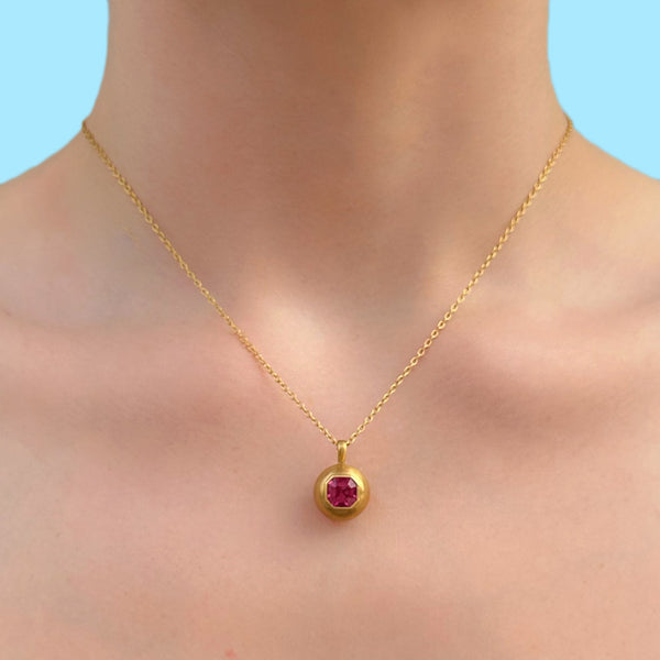 Pink Tourmaline Sphere Pendant