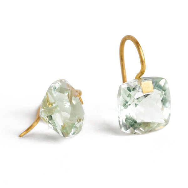 Small Green Quartz Summer Earrings