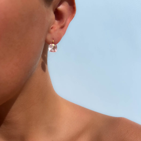 Small Rose Quartz Summer Earrings