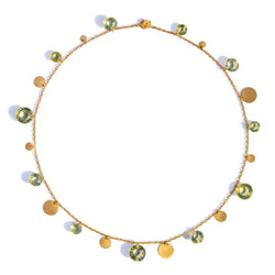 Lemon Quartz & Sequin Dangling Necklace