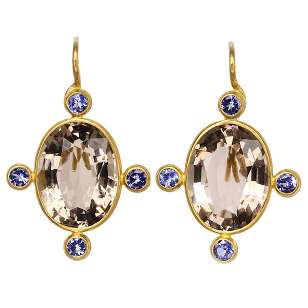 Smokey Quartz & Tanzanite Constantinople Earrings