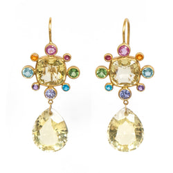 Lemon Quartz Byzantine Earrings