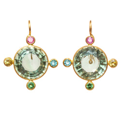 Green Quartz & Multi-Colored Constantinople Earrings