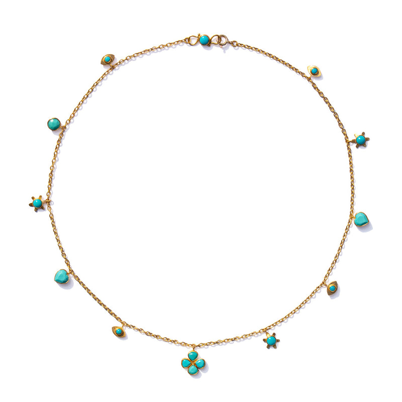Small Turquoise Charm Necklace