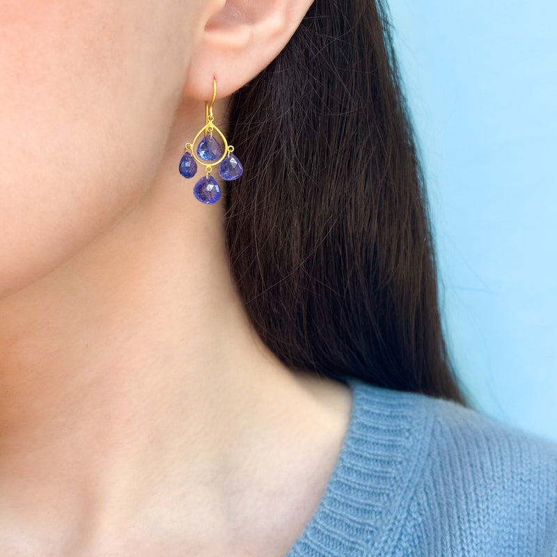 Small Tanzanite Candeliere Earrings