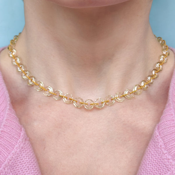 Lemon Quartz Precious Link Necklace