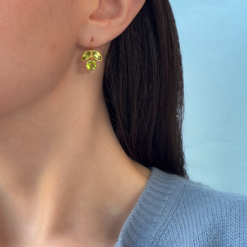 Peridot Apple Earrings