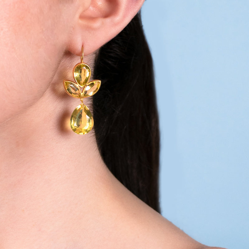 Lemon Quartz Tulip Earrings