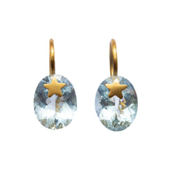 Aquamarine Precious Star Gem Earrings