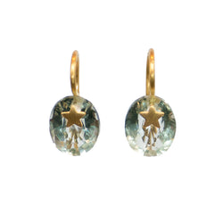 Green Quartz Precious Star Gem Earrings