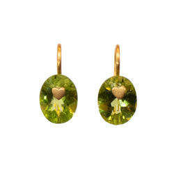 Peridot Precious Heart Gem Earrings