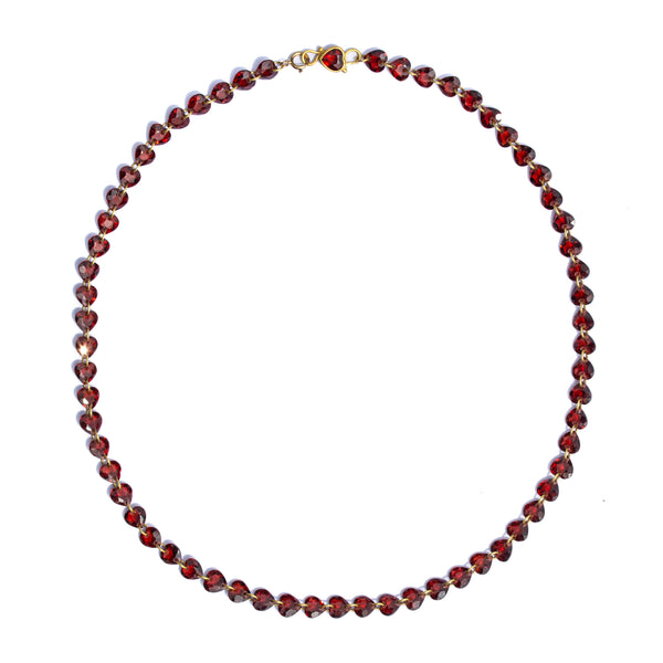 Garnet Precious Heart Necklace