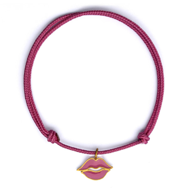 Pink Enamel Flying Kiss Charm