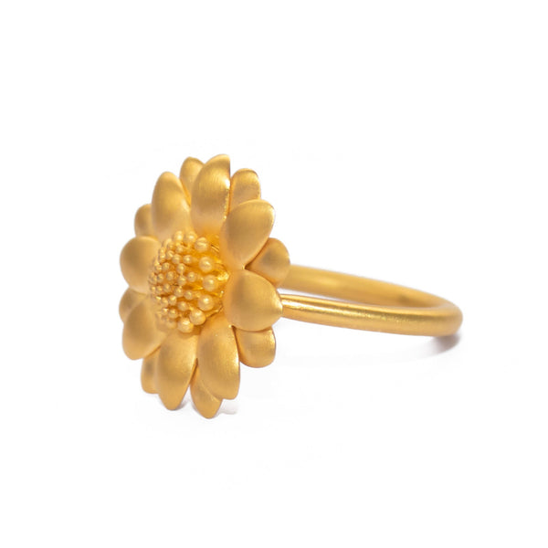 Large Golden Sunflower Ring