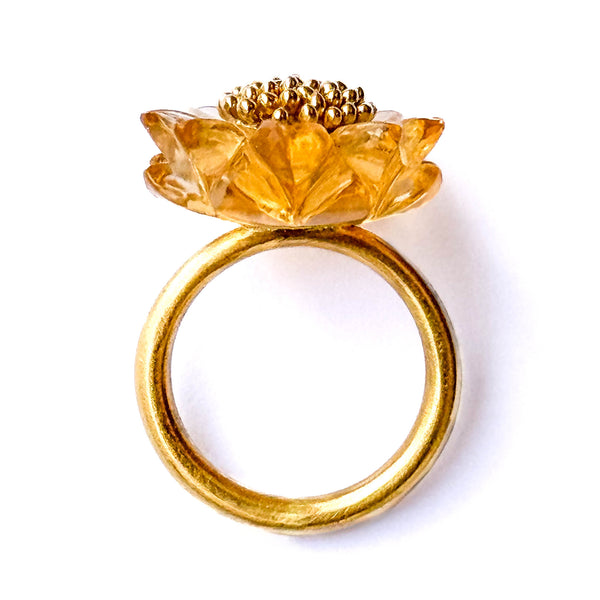 Citrine Sunflower Ring