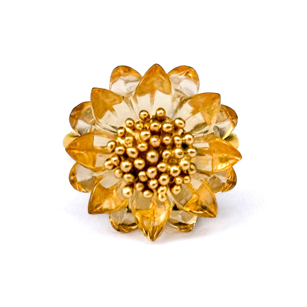 Citrine Sunflower Ring