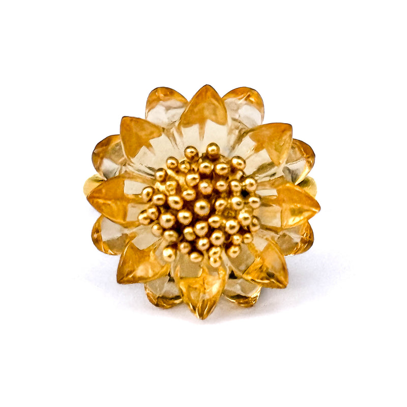 Citrine Sunflower Ring