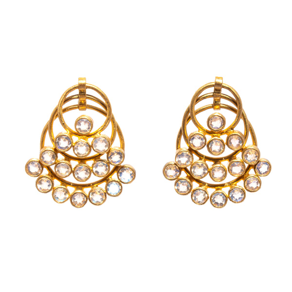 Rainbow Moonstone Fantasia Sequins Studs