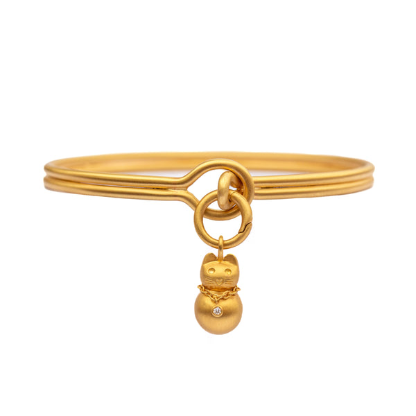 Diamond Cat Bell Pendant