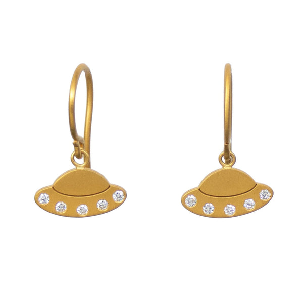 Diamond UFO Hook Earrings