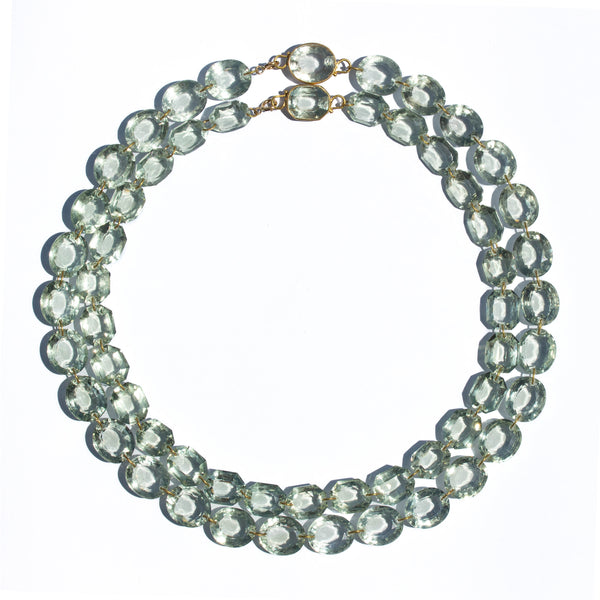 Oval Green Quartz Lady Like Necklace