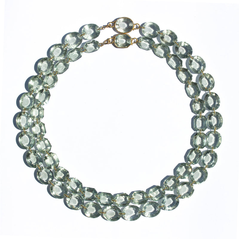 Oval Green Quartz Lady Like Necklace