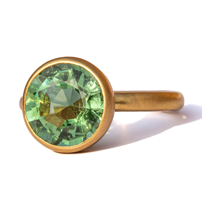Green Tourmaline Princess Ring