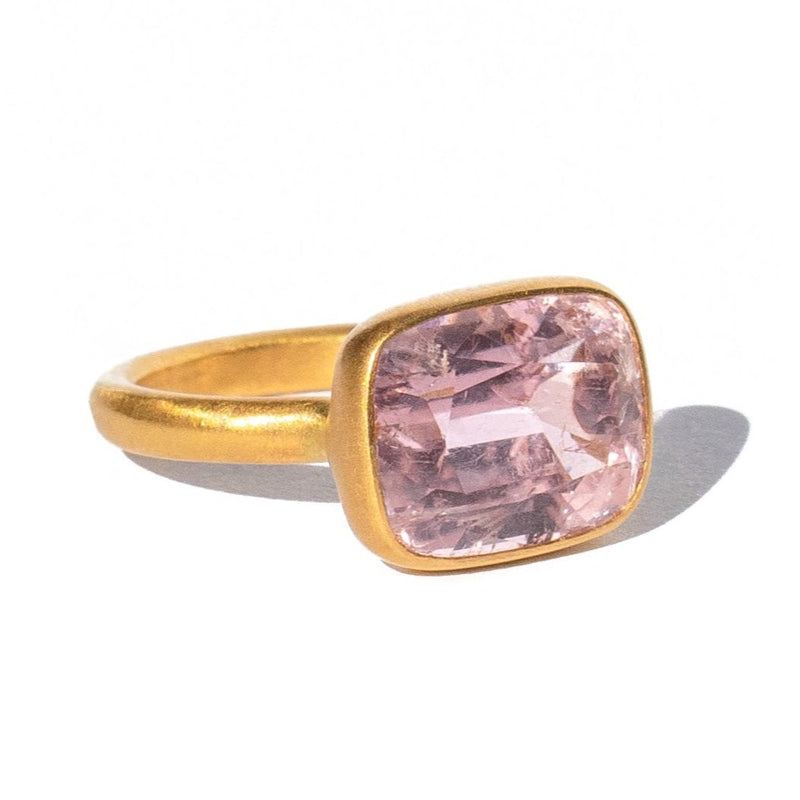 Light Pink Tourmaline Princess Ring