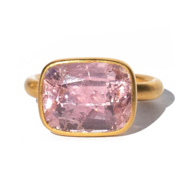 Light Pink Tourmaline Princess Ring