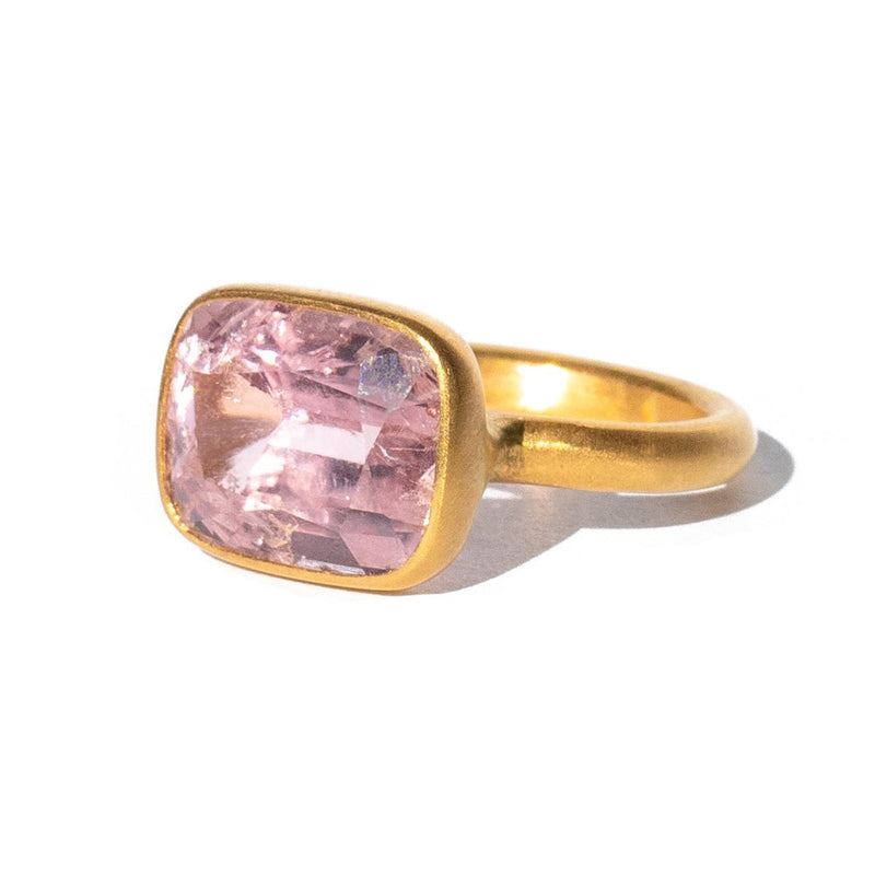 Light Pink Tourmaline Princess Ring