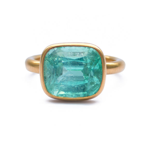 Green Tourmaline Princess Ring
