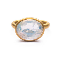 Rainbow Moonstone Princess Ring