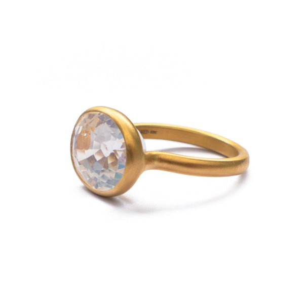 Rainbow Moonstone Princess Ring